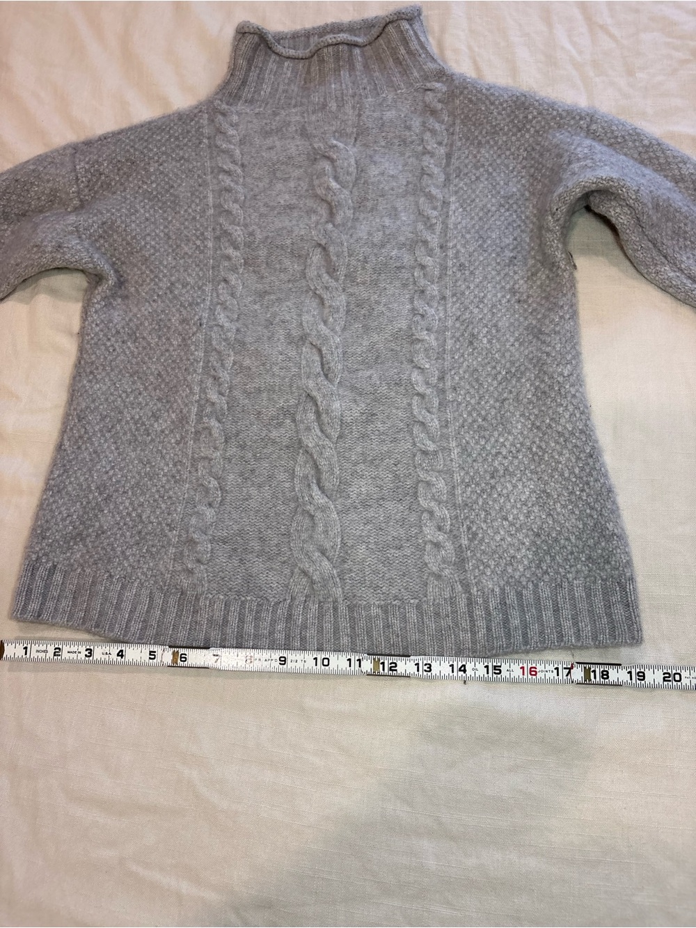 Mantovani Studio Gray 100% Italian Cashmere Ribbed Turtleneck Sweater Large L - Picture 6 of 9